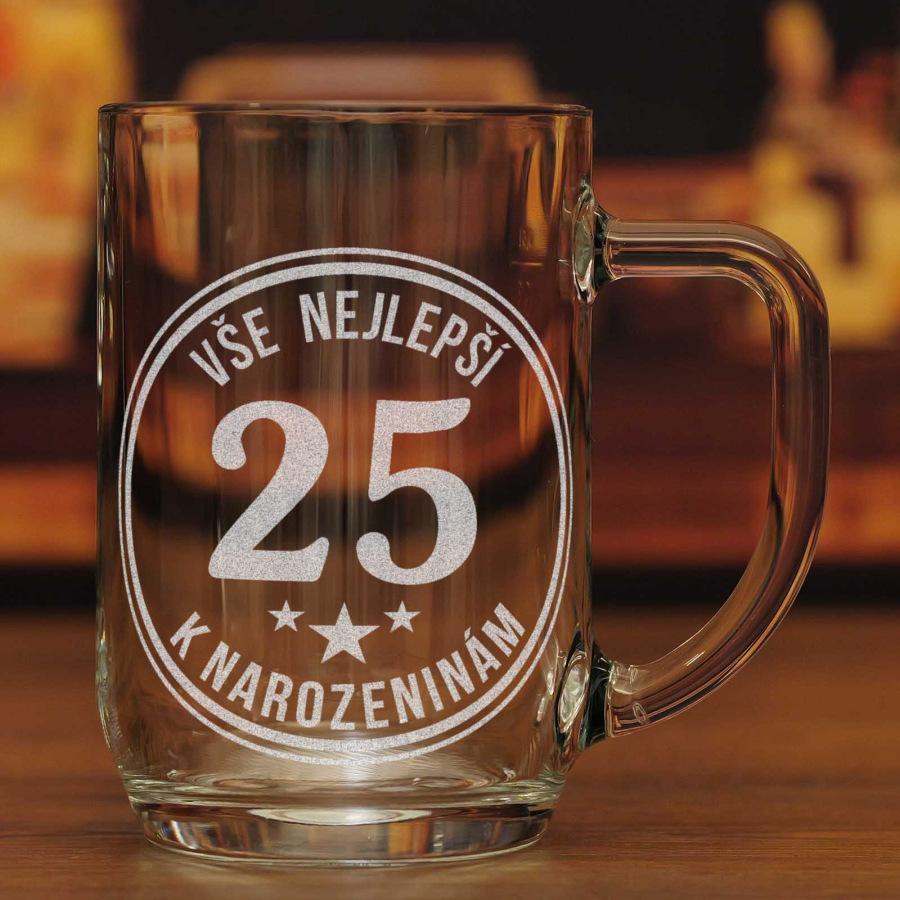 Půllitr na pivo k 25. narozeninám