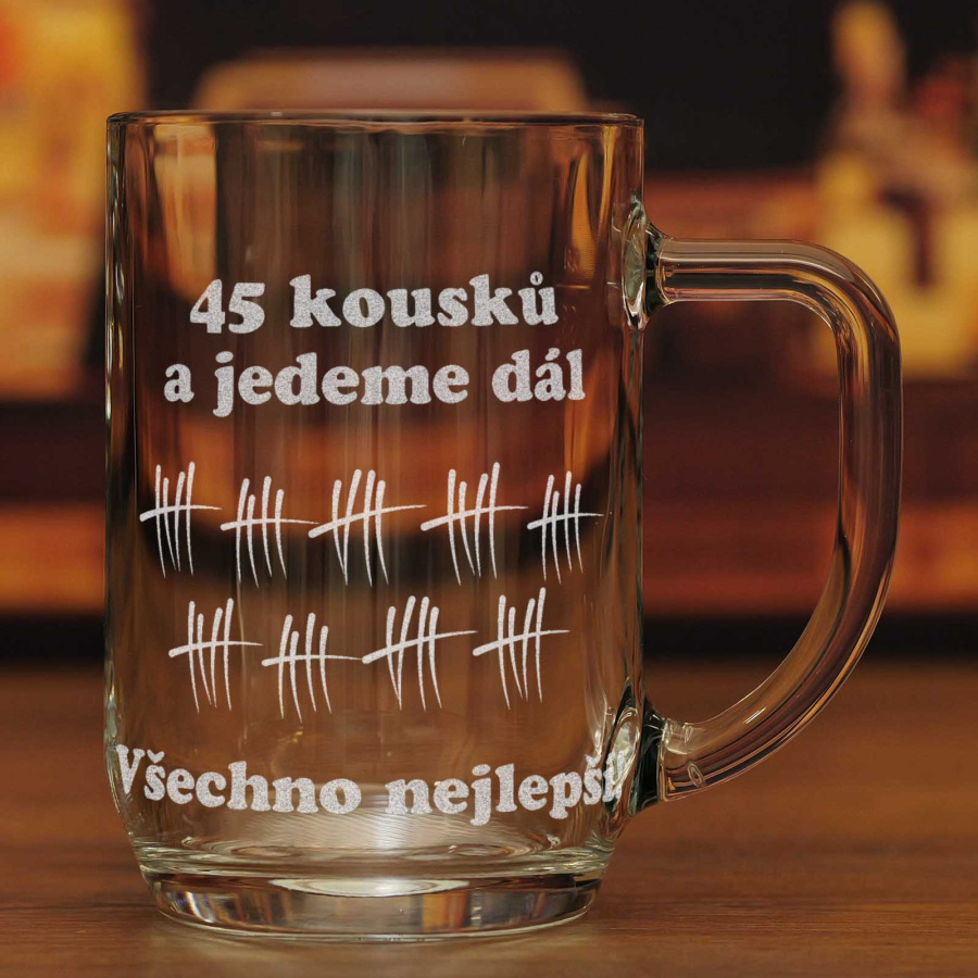 Půllitr pro pivaře k 45. narozeninám