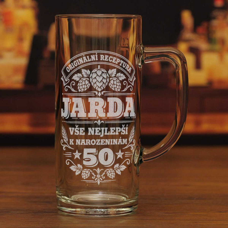 Retro půllitr na pivo k 50. narozeninám