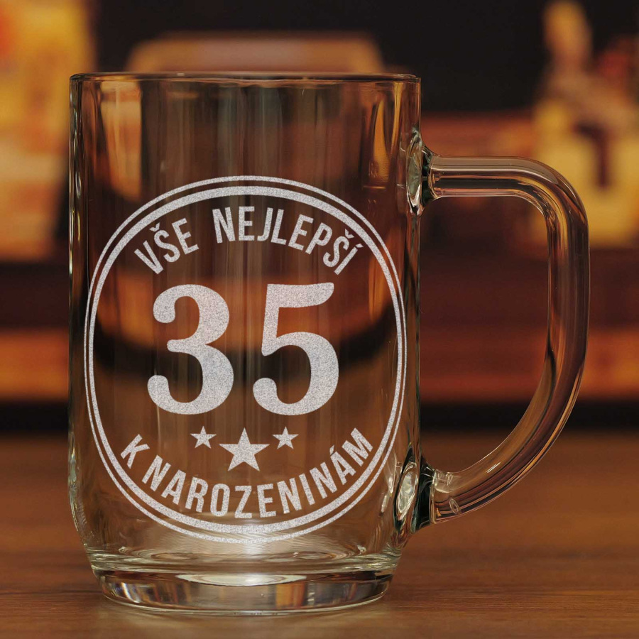 Půllitr na pivo k 35. narozeninám
