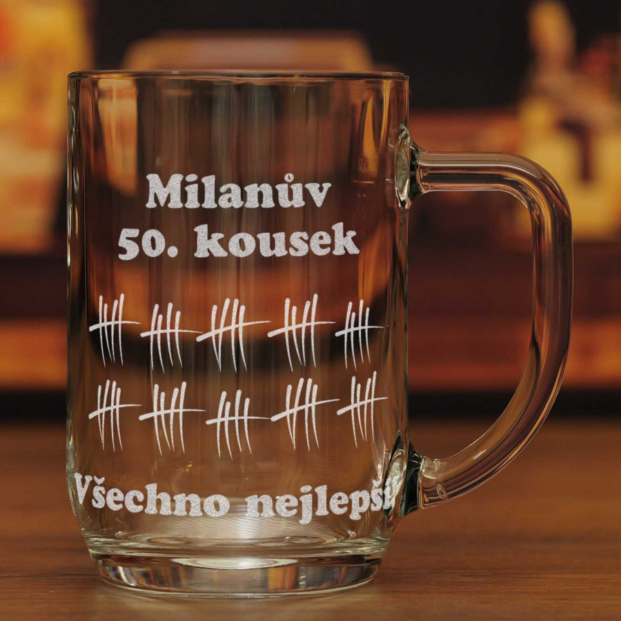 Půllitr k narozeninám s pivními čárkami