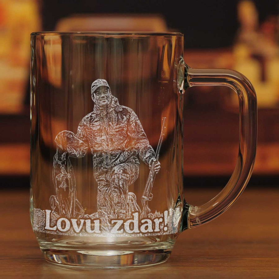 Dárek pro myslivce - půllitr s fotkou