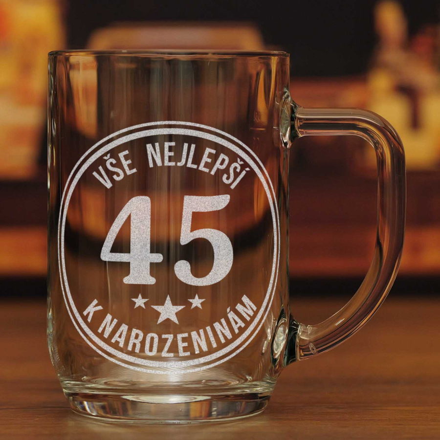 Půllitr na pivo k 45. narozeninám
