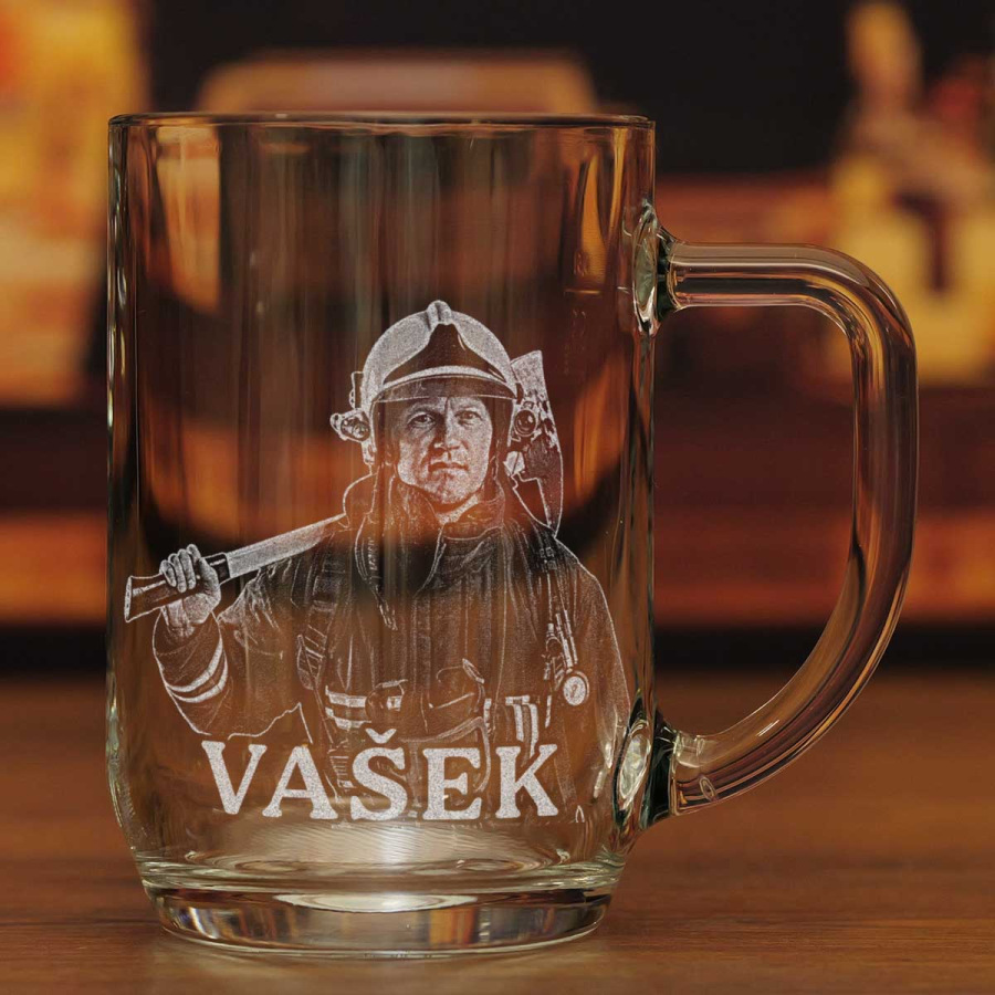 Dárek pro hasiče - půllitr s fotkou