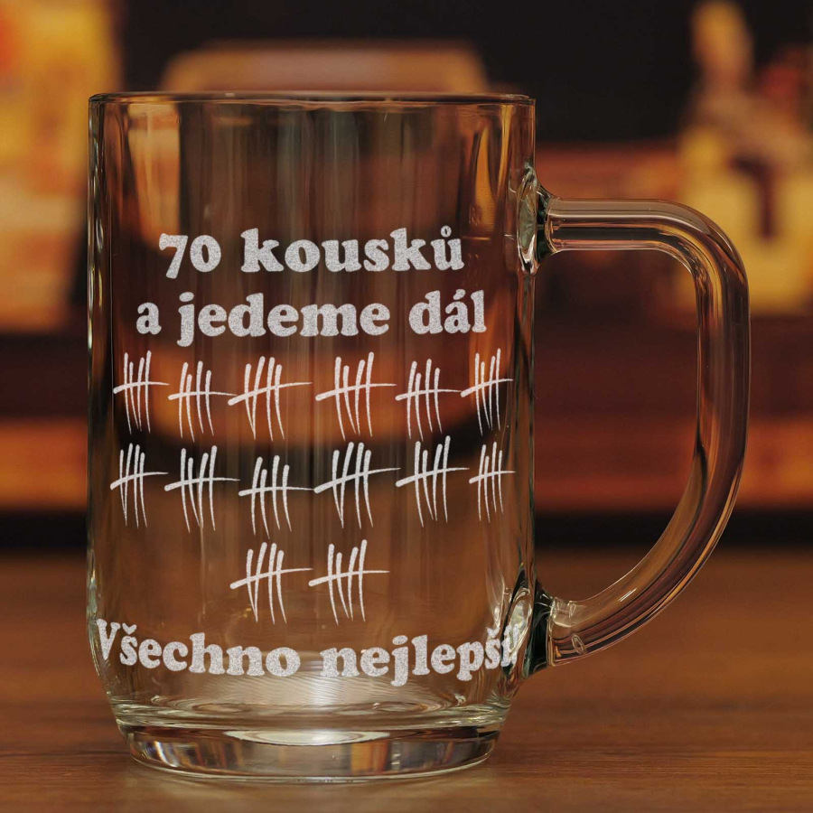 Půllitr pro pivaře k 70. narozeninám