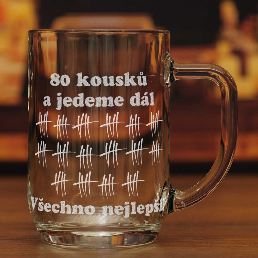 Půllitr pro pivaře k 80. narozeninám