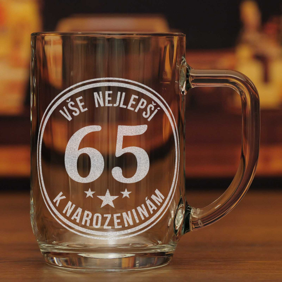 Půllitr na pivo k 65. narozeninám