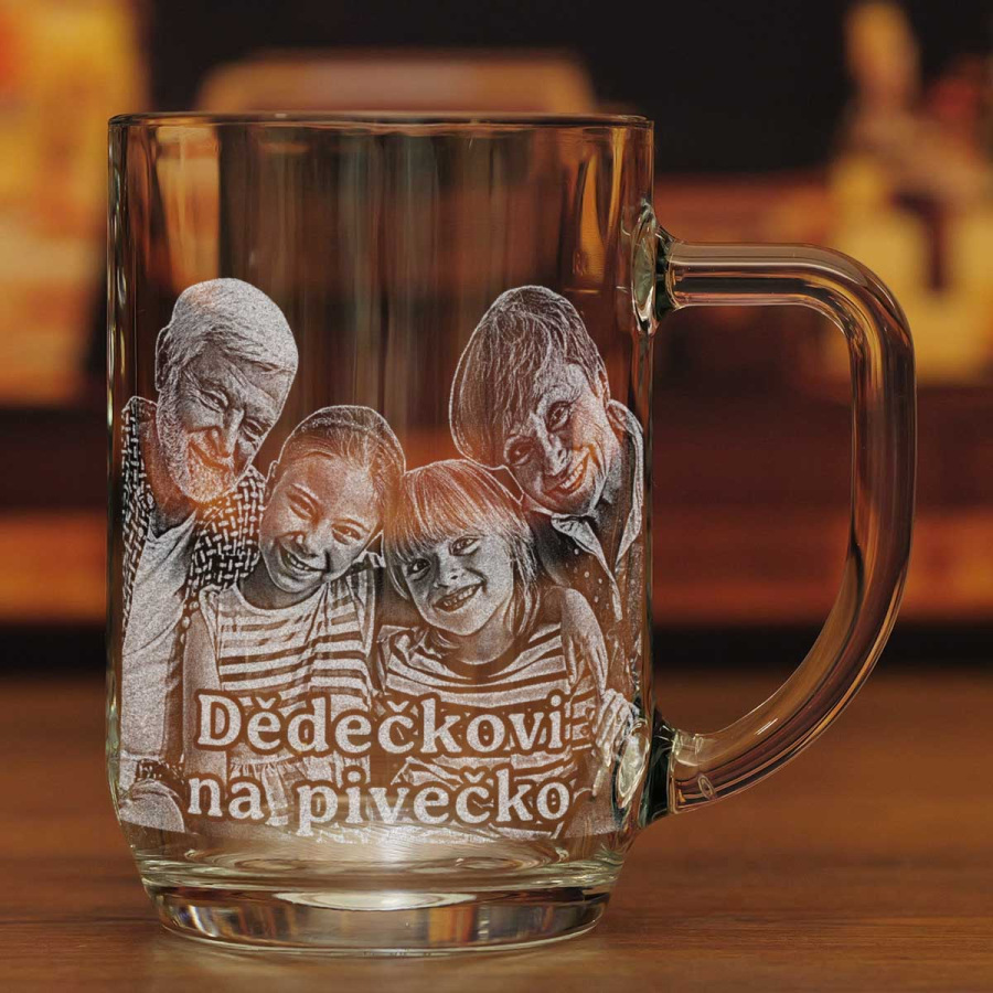 Dárek pro dědu - půllitr s fotkou