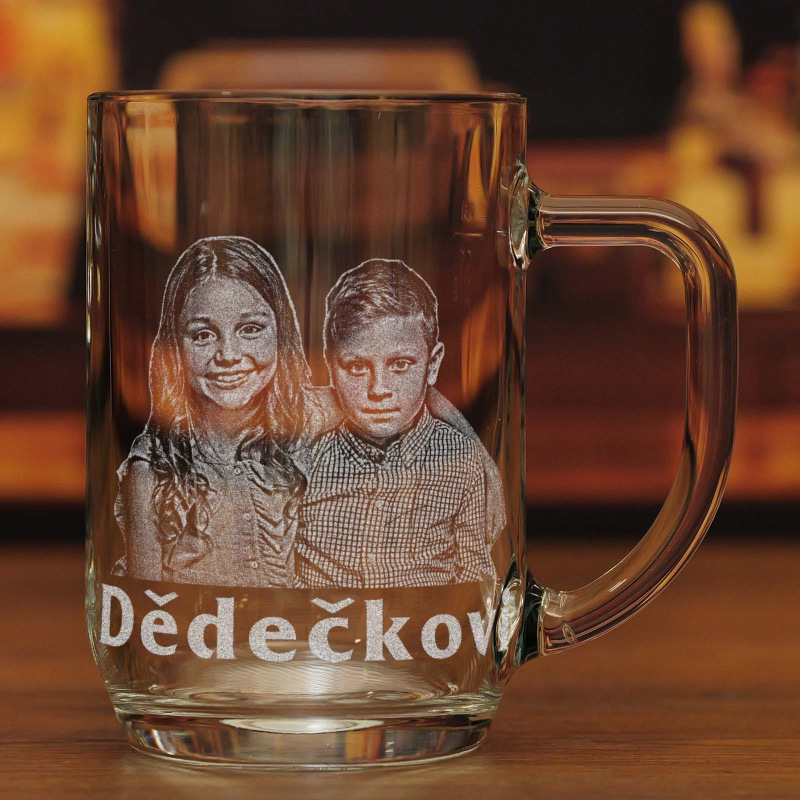 Dárek pro dědečka - půllitr s fotkou