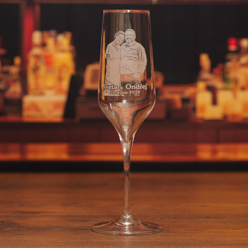 Sklenice na sekt 23 cl s fotkou na přání