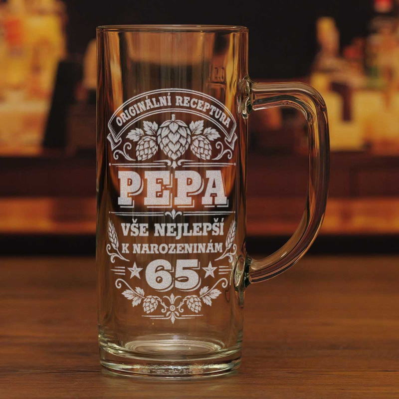 Retro půllitr na pivo k 65. narozeninám