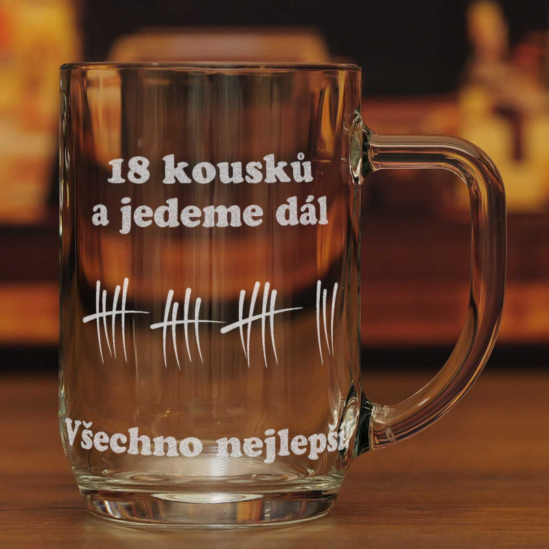 Půllitr pro pivaře k 18. narozeninám