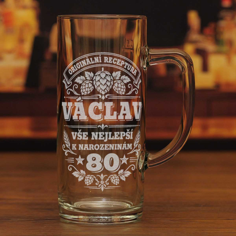 Retro půllitr na pivo k 80. narozeninám