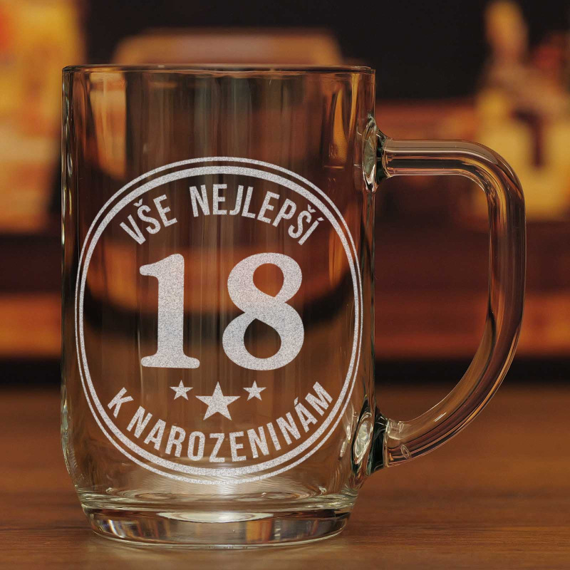 Půllitr na pivo k 18. narozeninám