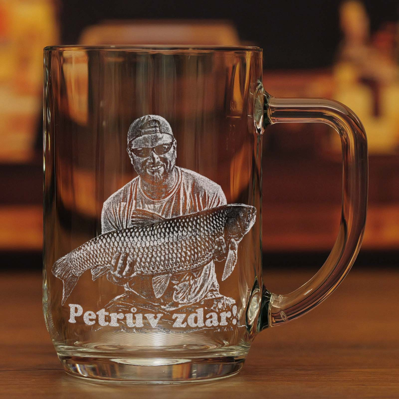 Dárek pro rybáře - půllitr s fotkou
