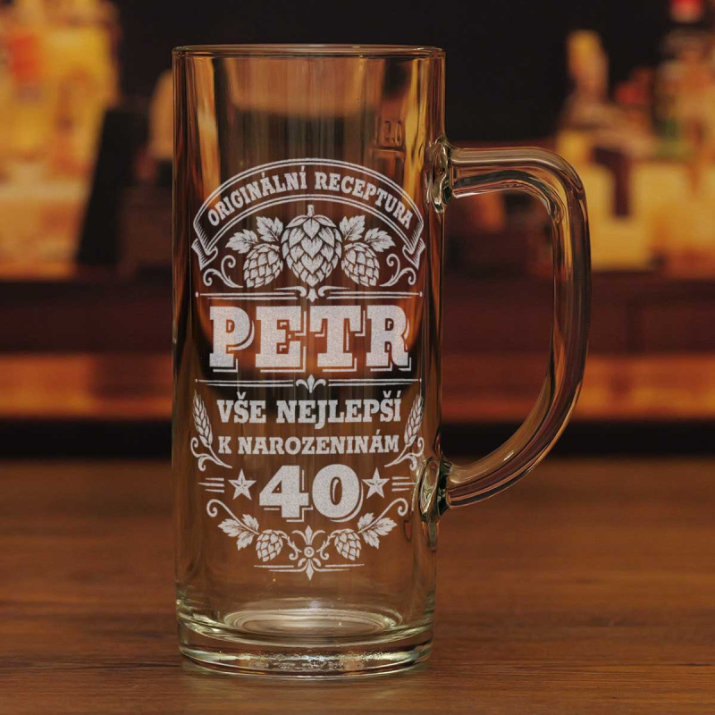 Retro půllitr na pivo k 40. narozeninám