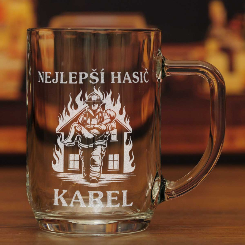 Půllitr pro hasiče se jménem