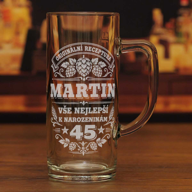Retro půllitr na pivo k 45. narozeninám