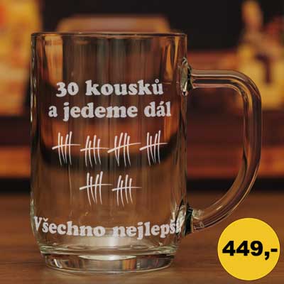 Originální dárkový půllitr k 30. narozeninám